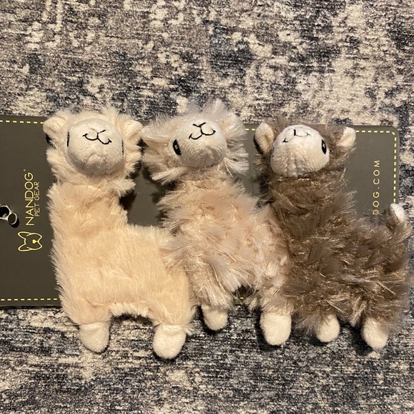 NANDOG🐶 Mini Llama/Alpaca Trio Crinkle Pet Toy (Pack of 3), NWT🐾💛